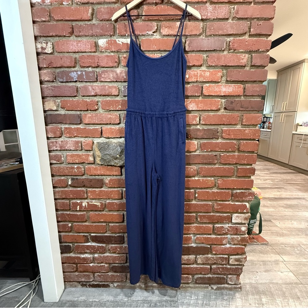 OFFLINE By Aerie Summer Lights Terry Jumpsuit Navy Blue Size Small NWOT‎